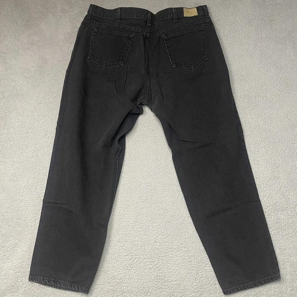 Vintage LL Bean Jeans Mens 40x30 Black Denim Straight Leg Mid Rise Made In USA